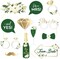 12 Pack Green Gold Wedding Photo Props Kit, Forest White Floral Engagement Photo Booth Props Accessories for Greenery Wedding, Bride to Be, Engagement, Bridal Shower, Hen Party Supplies
